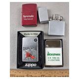 4ct Lighters Including Zippo