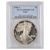 1988 S American Silver Eagle PCGS PR69DCAM
