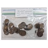 50ct 1910 & 1911 Wheat Pennies