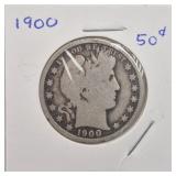 1900 Barber Silver Half Dollar