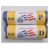 2ct Rolls Unc American Samoa US Quarters P & D