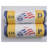 2ct Rolls Uncirculated Guam US Quarters P & D