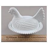 Indiana Milk Glass Hen on Nest 5 & 1/4" H