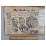 1915 Pittsburgh Press Newspaper w/ COA