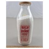 Rich Dorr Milk Bottle Franklin NY Jersey Farm