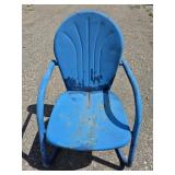 Vintage Metal Lawn Chair 34" H
