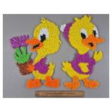 Vintage Melted Plastic Popcorn Ducks