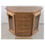 Oak Jewelry Cabinet 12 x 26 x 19 & 1/2"