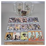 Pittsburgh Steelers Glasses & Football Cards