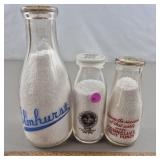3ct Vintage Milk Bottles Elmhurst Hutts Connelleys