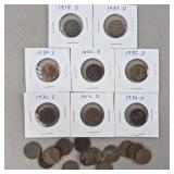 22ct Wheat Pennies w/ Mint Marks