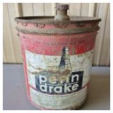 Vintage Penn Drake 5 Gallon Oil Can