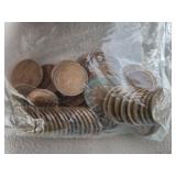 50ct Wheat Pennies w/ Mint Marks