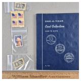 Vintage Stamps & Incomplete Lincoln Cent Book