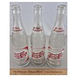 Double Dot Pepsi Bottles 2 Full Glasses