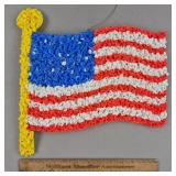 Vintage Melted Plastic American Flag