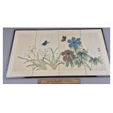 HP 4 Panel Japanese Butterflies Silk Screen