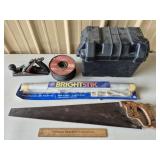 Battery Box, Light, Wood Plane, Wire, Saw