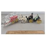 Cast Iron Horse Drawn Wagon & Ice Cart