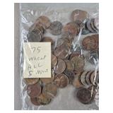 75ct Assorted Wheat Pennies All S Mint