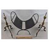Andirons & Log Holder