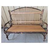 Oak & Bent Wood Bench 43 & 1/4" H 58" W