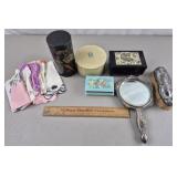Vintage Vanity Items, Embroidered Work +