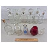 Vintage Decanters, Milk Bottle, RR Globe, Vinegar