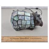 Slag Glass Hippo Lamp 9" L