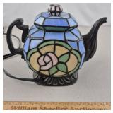 Slag Glass Teapot Lamp 7 & 1/2" H