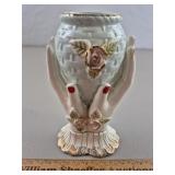 Vintage Hands Holding Vase 7 & 1/2" H