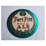Fort Pitt Pale Ale Tin Over Cardboard Button Sign