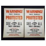 2 Vintage SEE ALL Anti Theft Cardboard Signs