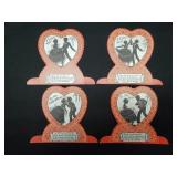 Vintage Valentines Day Cards 4ct