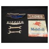 Vintage Lot Chevy Dealer Emblem Ford Wrenches