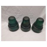 Pennsylvania Railroad Glass Insulators 3ct