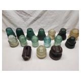 Glass Insulators 16ct 1 Lot