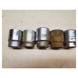 Assorted 3/4" Sockets. SAE. 5 Pieces