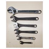 Adjustable Wrenches 4 - 12" 6 Pieces