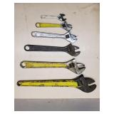 Adjustable Wrenches 4 - 15" 5 Pieces