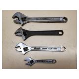 Adjustable Wrenches 6-10". 4 Pieces