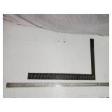 Metal Square & Yard Stick 1 Lot