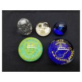 5 Paperweights 1 Lot
