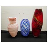 4 Art Glass Vases 1 Lot