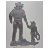 Metal Cowboy Decor 25" H