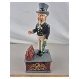 Cast Iron Uncle Sam Bank 11" H