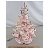 Vintage Pink Ceramic Christmas Tree 16" H