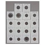18ct 1910s-20s Wheat Pennies w/ Mint Marks