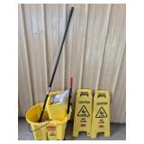 Mop Bucket & Wet Floor Signs