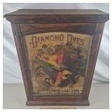 Antique Diamond Dyes Cabinet w/ Original Sign